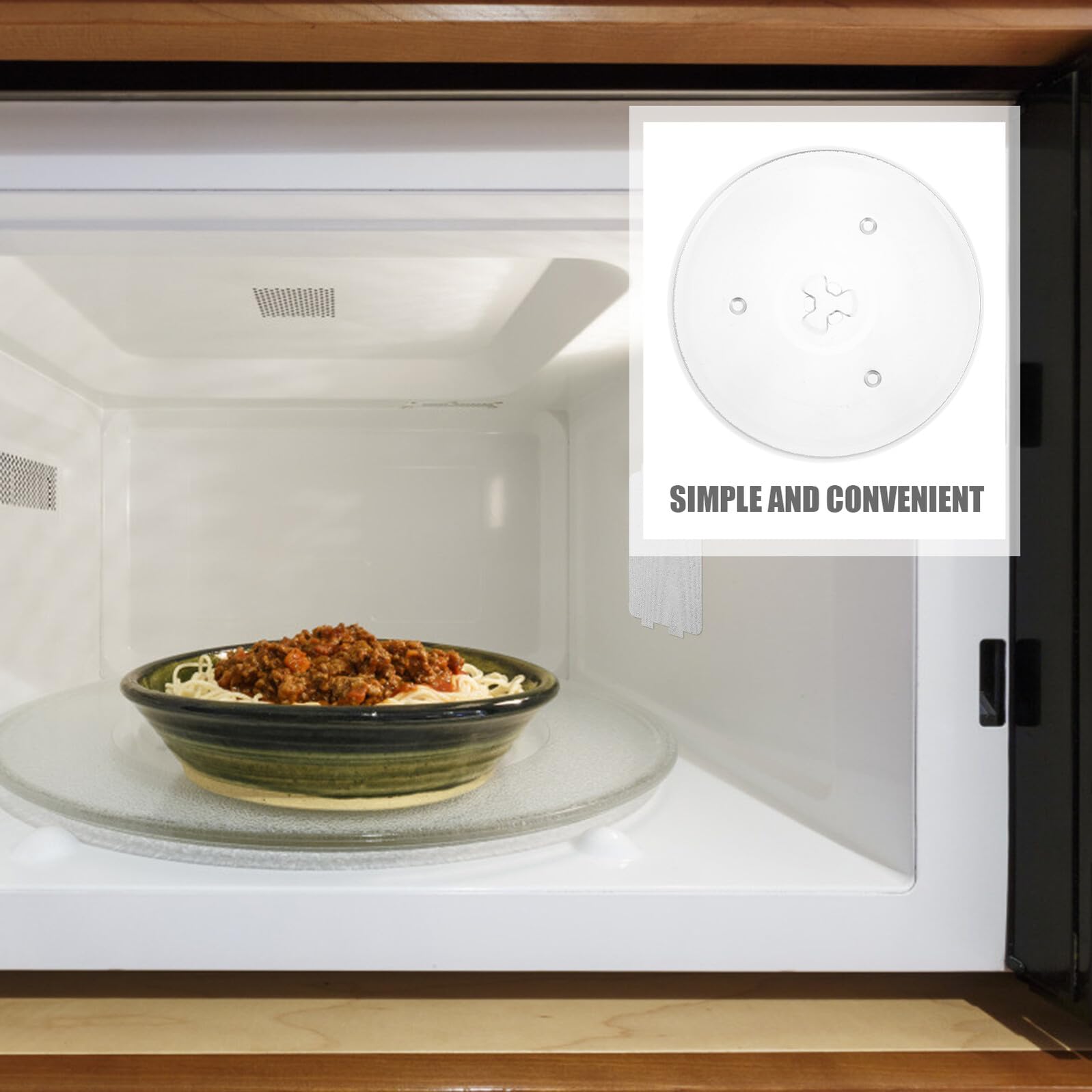 SHINEOFI Plato de Vidrio para Microondas Bandeja Giratoria Resistente Compatible con Horno Microondas para Cocinar y Calentar Alimentos