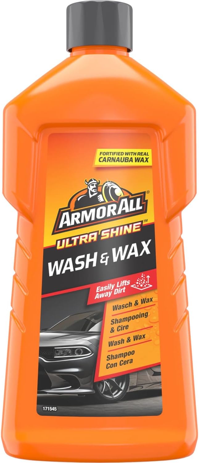 Wash and Wax 500ml, Car Shampoo & Polish, Dual Action Formula for a Clean & Shiny Car, Water Beading Technology to Prevent Water Stains, Ideal for Car & Motorcycle Detailing, Made in the UK