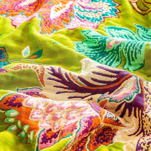 Image of XIBLC Fall Throw Blanket, 100% Cotton Soft Rustic Boho Throw Blanket for Bed, 60 inchx80 inch Farmhouse Decor Bed Flower Blankets, Light Weight Reversible Bohemian Throw Quilt