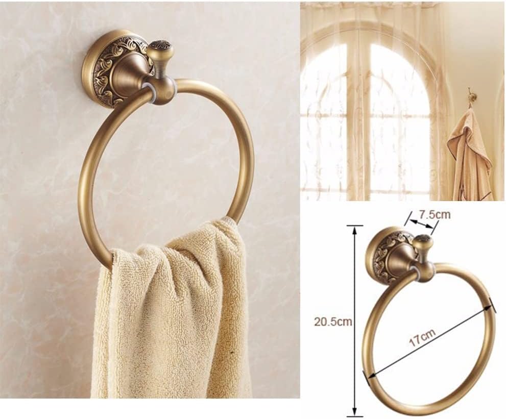 LSLYTQ Euro Style Wal-Mount Antique Bronze Towel Ring, Classic Bathroom Accessories, Bath Towel Holder, Bath Hardware