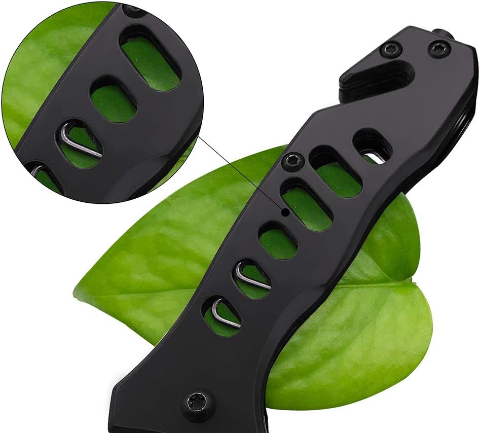 ALBATROSS EDC Cool Tactical Folding Pocket Knife with Modern Damascus Steel Blade, SpeedSafe Spring Assisted Opening Knifes with Liner Lock,Pocketclip,Glass Breaker,Seatbelt Cutter, Gifts Box(Black)