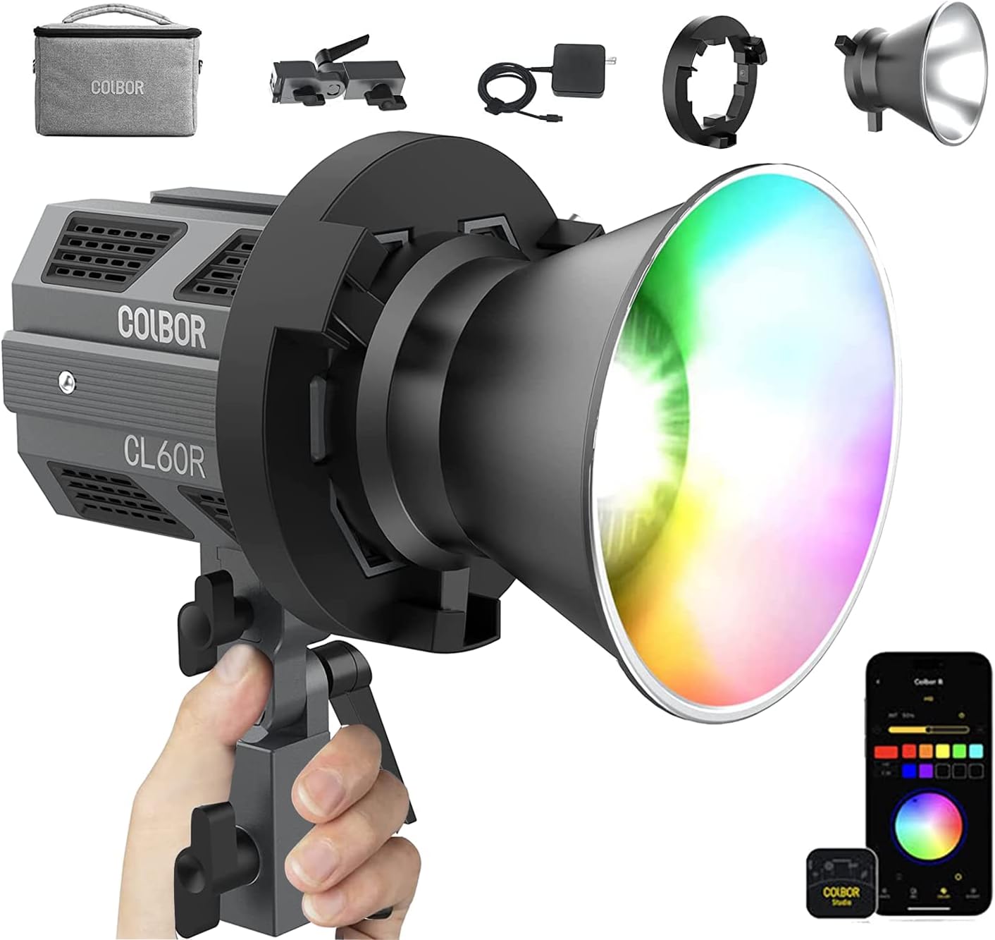 COLBOR CL60R RGB 65W COB Continuous Output Lighting 2700