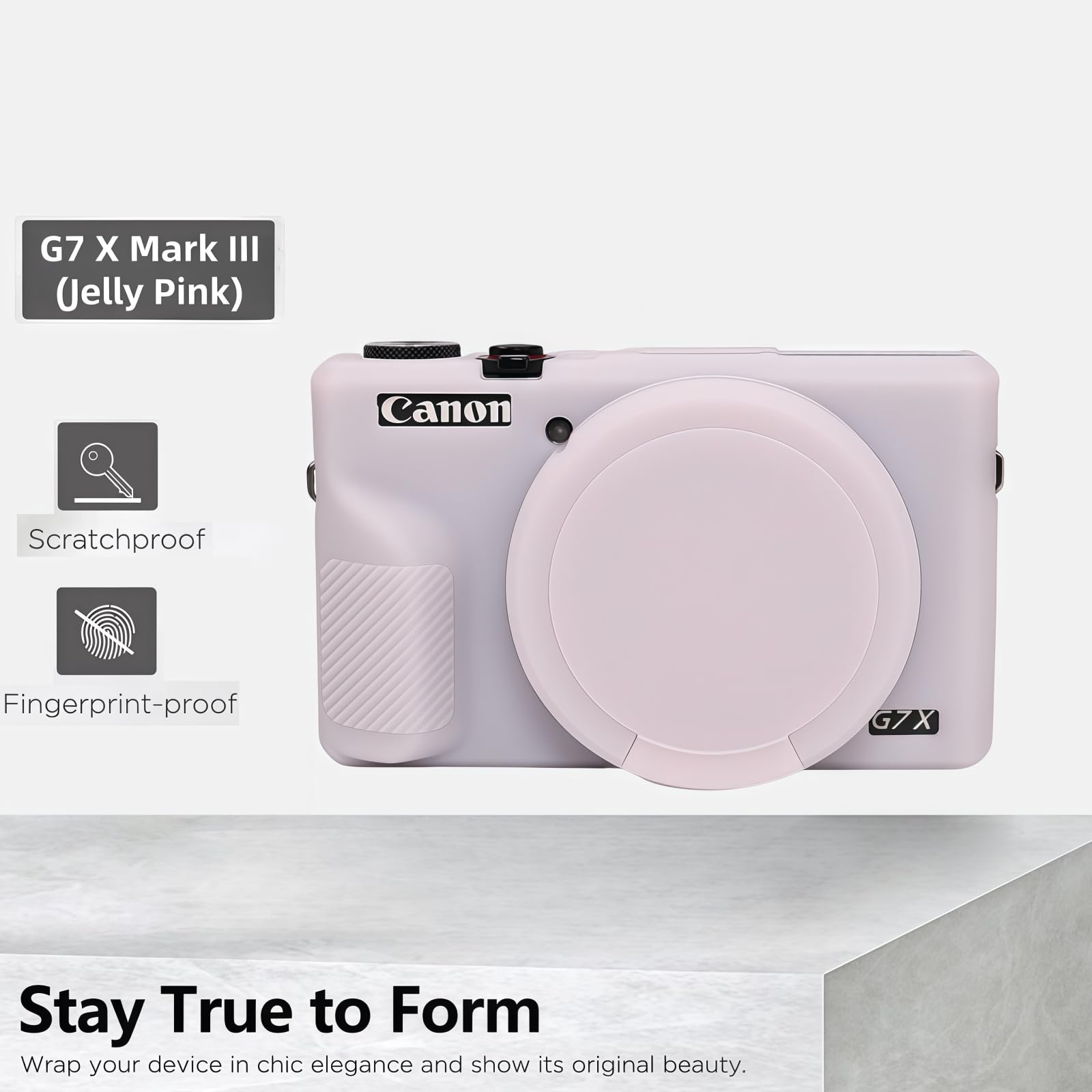 Etui do aparatu cyfrowego Canon Powershot G7 X Mark III, miękkie silikonowe etui do aparatu Canon Powershot G7X Mark III DSLR, w zestawie z 2 ochraniaczami ekranu i 1 paskiem na nadgarstek