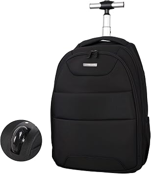 Hivexagon 32L Rolling Backpack,Wheeled Backpack Comfort Casual Durable and Effortlessly to Carry Laptop Books and Documents, Hidden Shoulder Straps for Business Travel