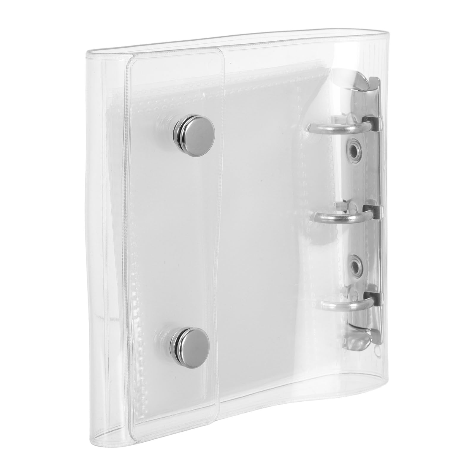 Alipis Mini A8 Loose Leaf Binder with Snap Button, 3-Ring Soft Cover and 20 Inner Pockets, Round Ring Folder for Office and School Use