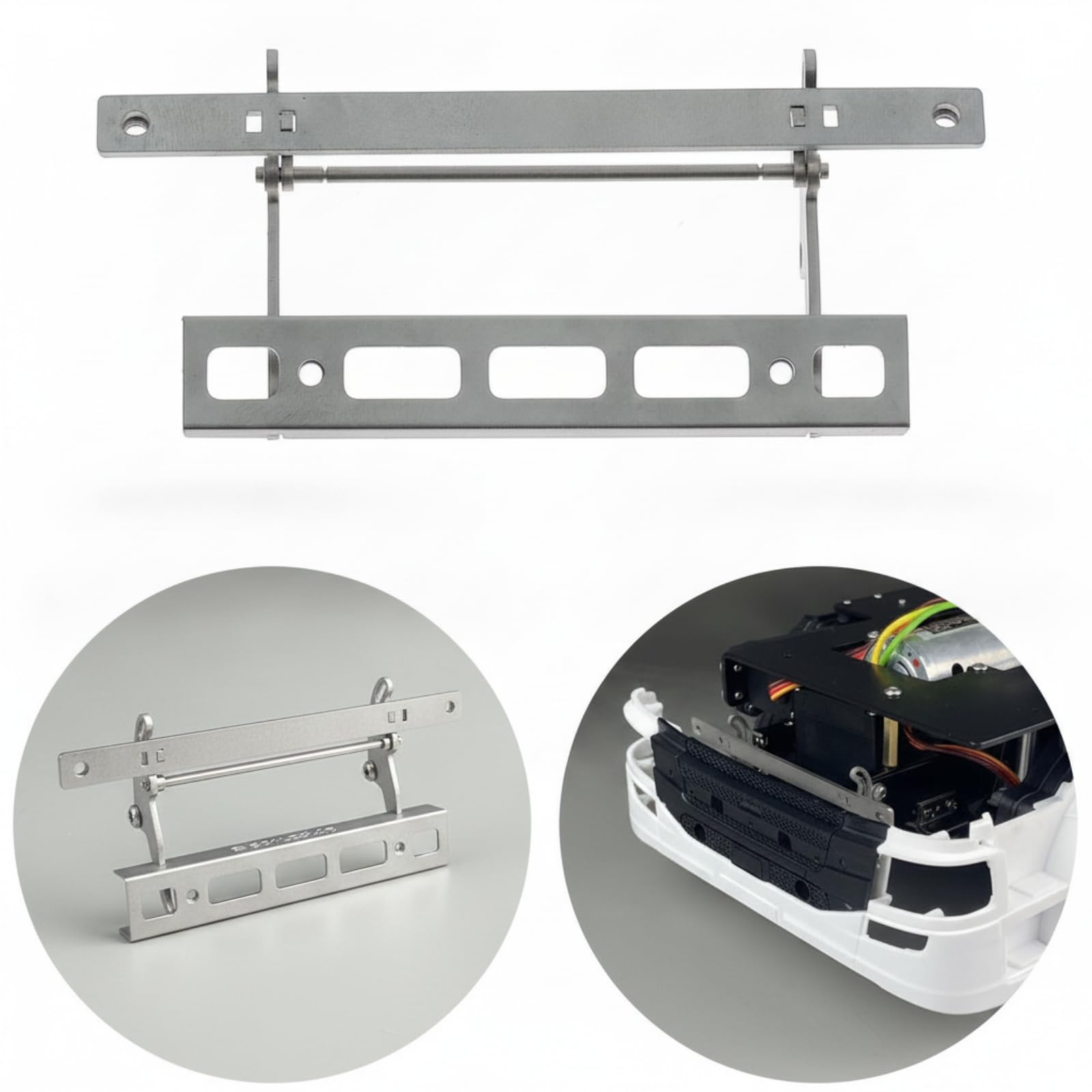 Soporte de para Vehículo Soporte Chasis Articulación Inclinable Repuesto RC en Aleación Metálica con Tornillos Adecuado para Camiones 1/14 770S Mantenimiento Ensamblaje y Vitrina