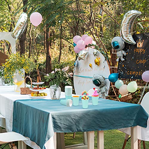 [50 Pack] Paper Cups 8 Oz, Disposable Paper Coffee Cup, Hot Or Cold Beverage Drinking Paper Cups, Paper Cups For Party, Picnic, Bbq, Travel, And Event(Light Blue) #TOP5