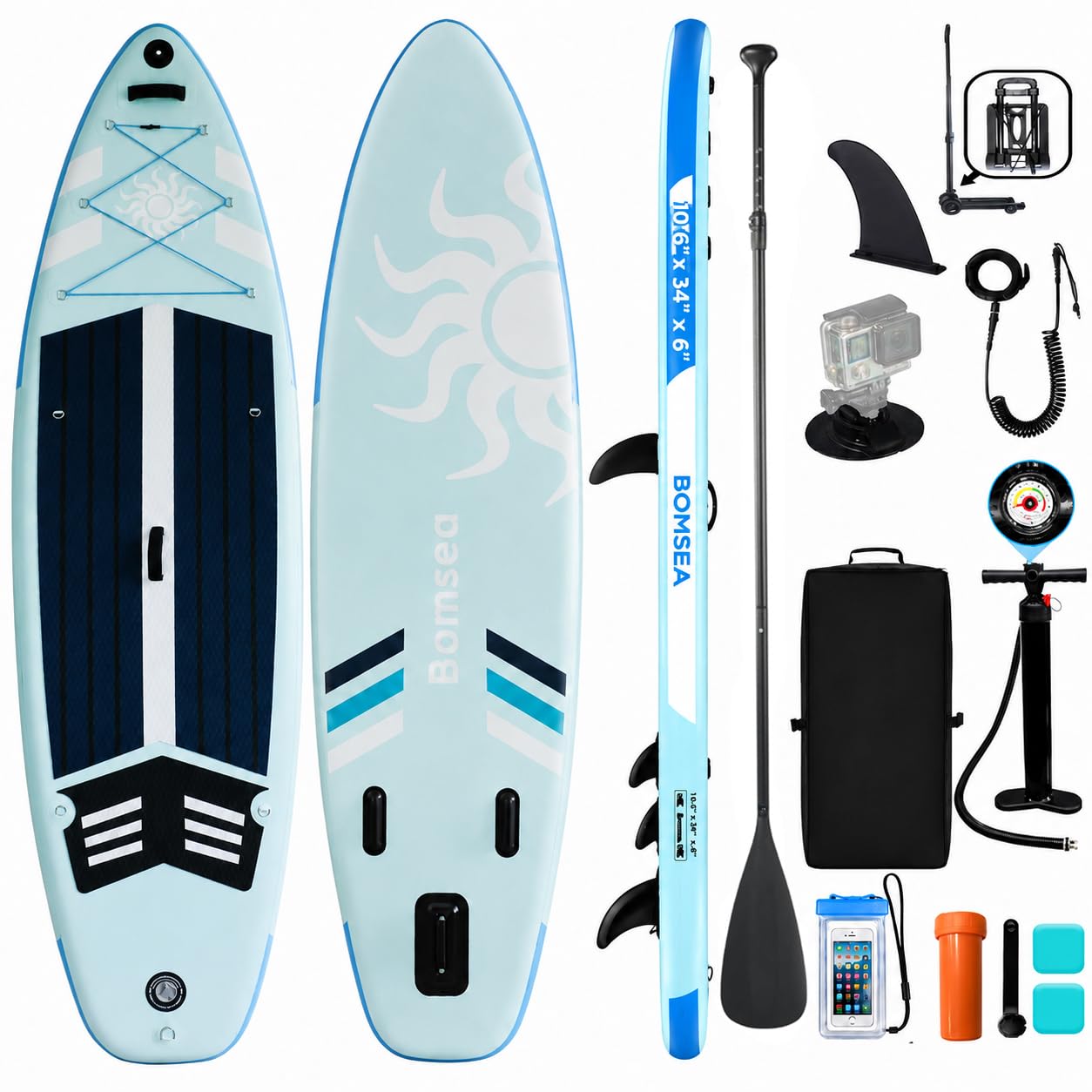Sup Board，Paddle Board für Stand-up Paddling, SUPPaddel, Paddleboard, Stand-up Paddling Board, Doppel Paddel für SUP, Aufblasbare Boards für Wassersport,2 Personen Sitzplätze
