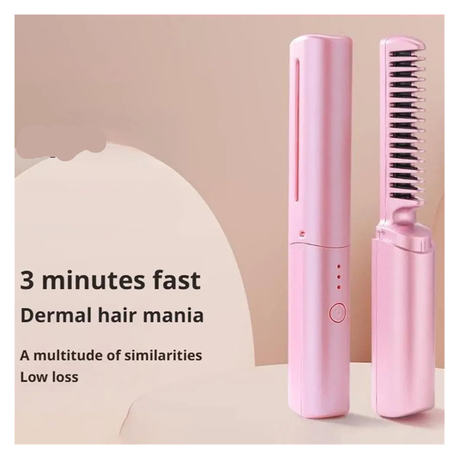 1 cepillo para alisar el cabello, rizado, calentamiento rápido, fácil de usar, herramientas de viaje para el hogar (verde)