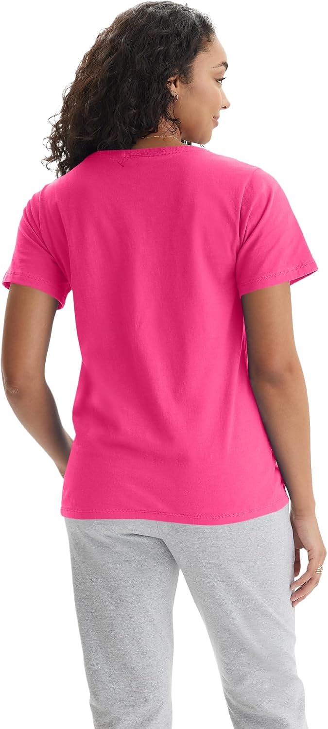 Hanes Women's Perfect-T V-neck T-shirt, Cotton Short Sleeve Tee for Women, 1 or 2-Pack image 3