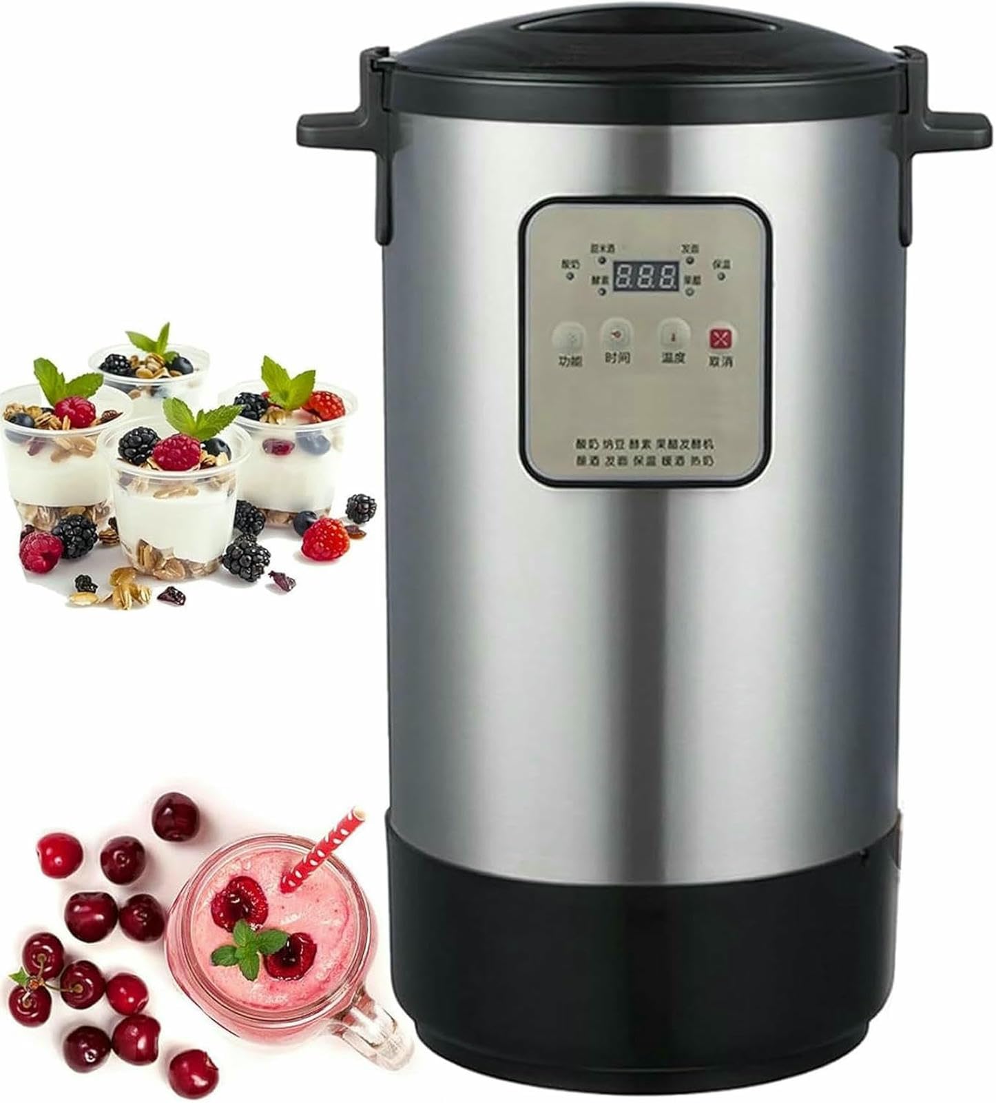 Máquina De Fermentación Completamente Automática, Fabricante De Yogurt Eléctrico Totalmente Automático, Fabricante De Yogurt De Acero Inoxidable con Pantalla LCD Inteligente, para Yogurt