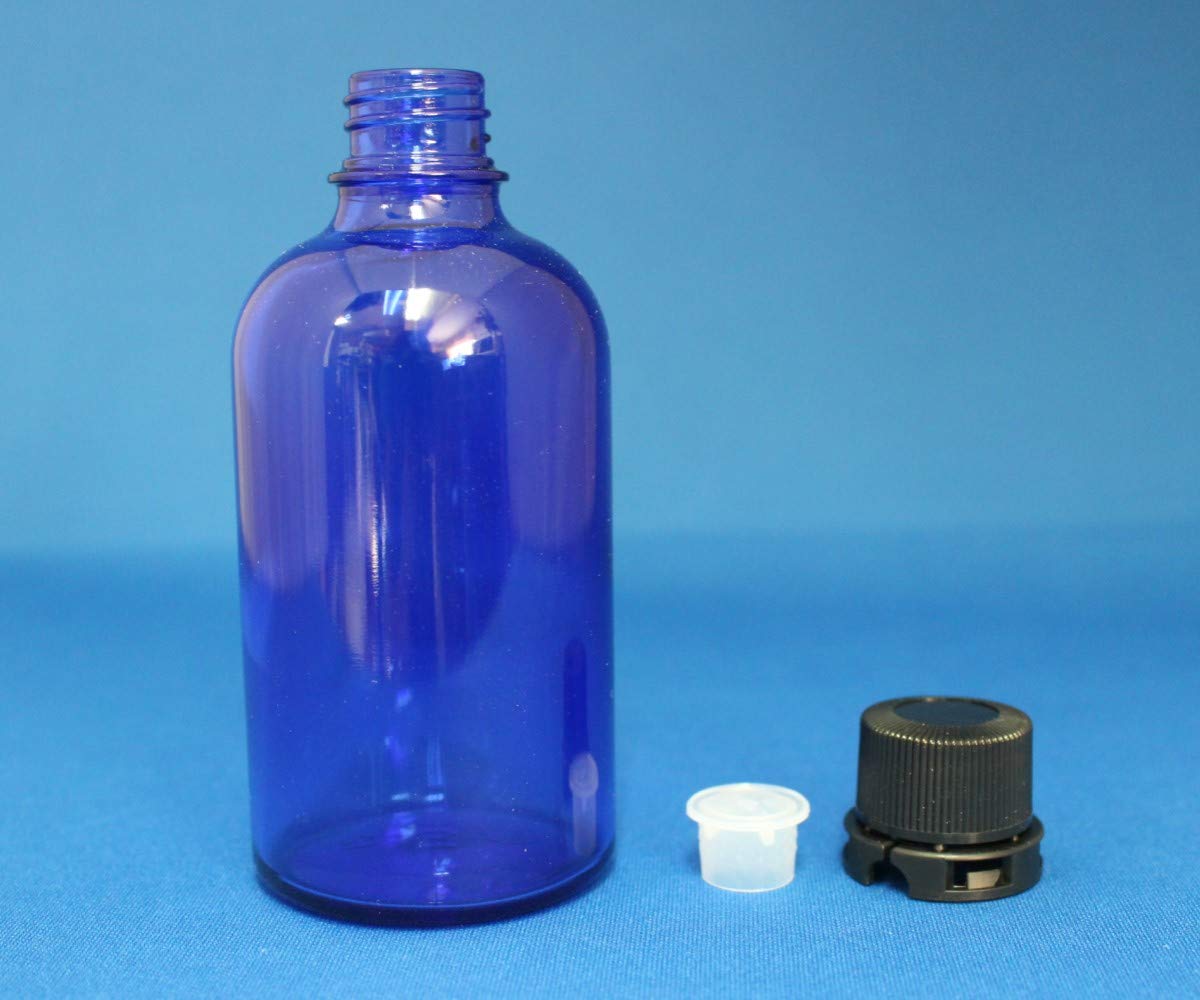 Amazon｜ガラス瓶 100ml 5本セット 青色 遮光 セキュリティキャップ