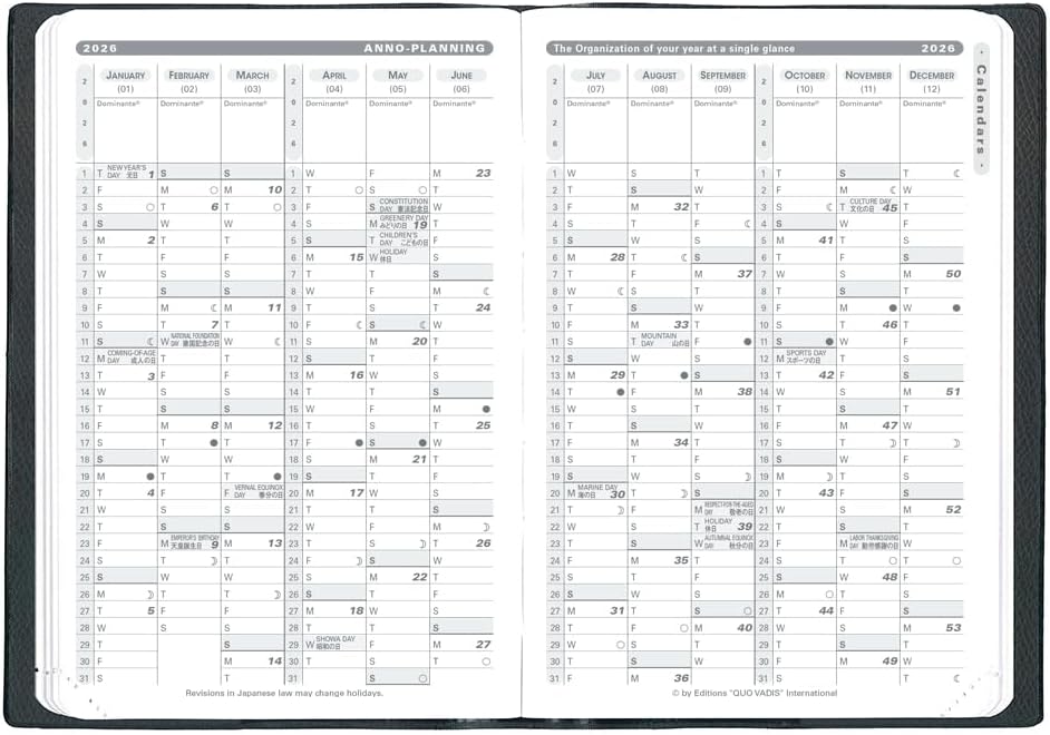 Cuobadis qv66305sb Notebook (Starts in April 2026) "Business 4/Soho" (Weekly Vertical A6 Model Size 3.9 x 5.9 inches (10 x 15 cm)), Steel Blue