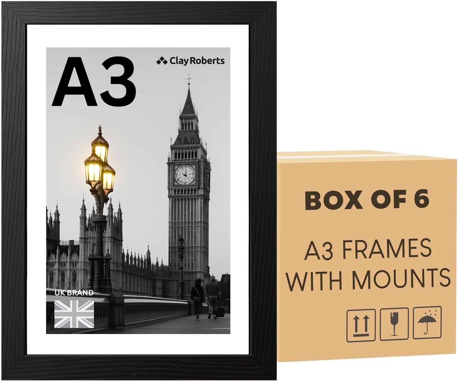 A3 Photo Frame, Black Picture Frame, 6 Pack, 29.7cm x 42cm, A3 Frame — image 1