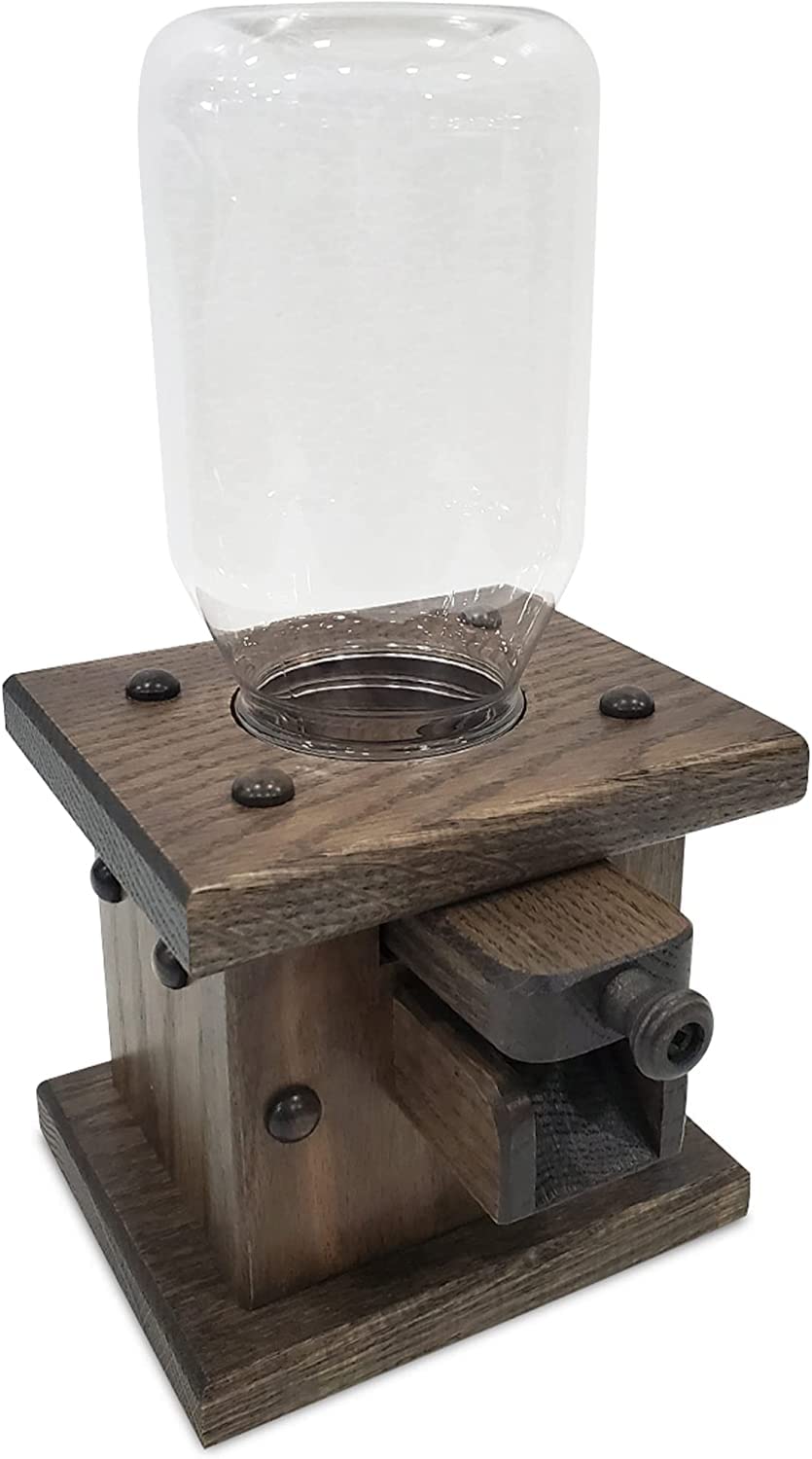 Wooden Candy Dispenser - Amish Handmade Containers & Storage For Gummy Or Peanut- Wood Storage Gumball Machine For Skittles Or M&Ms - Cereal Dispenser Countertop (Antique Slate)
