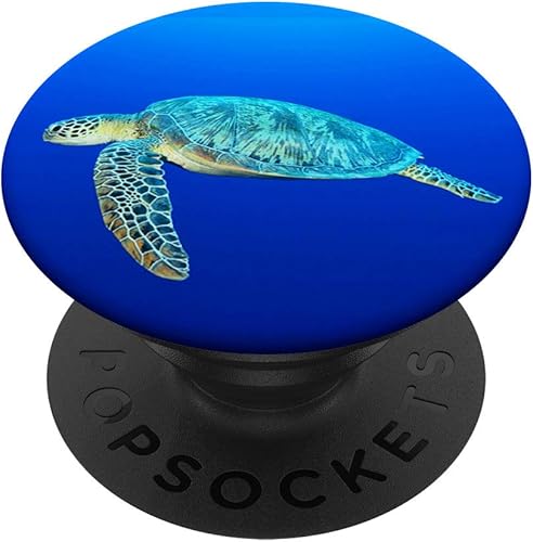 Tortuga verde en azul mar natación animales Hawaii tortuga  PopSockets agarre y soporte para teléfonos y tabletas
