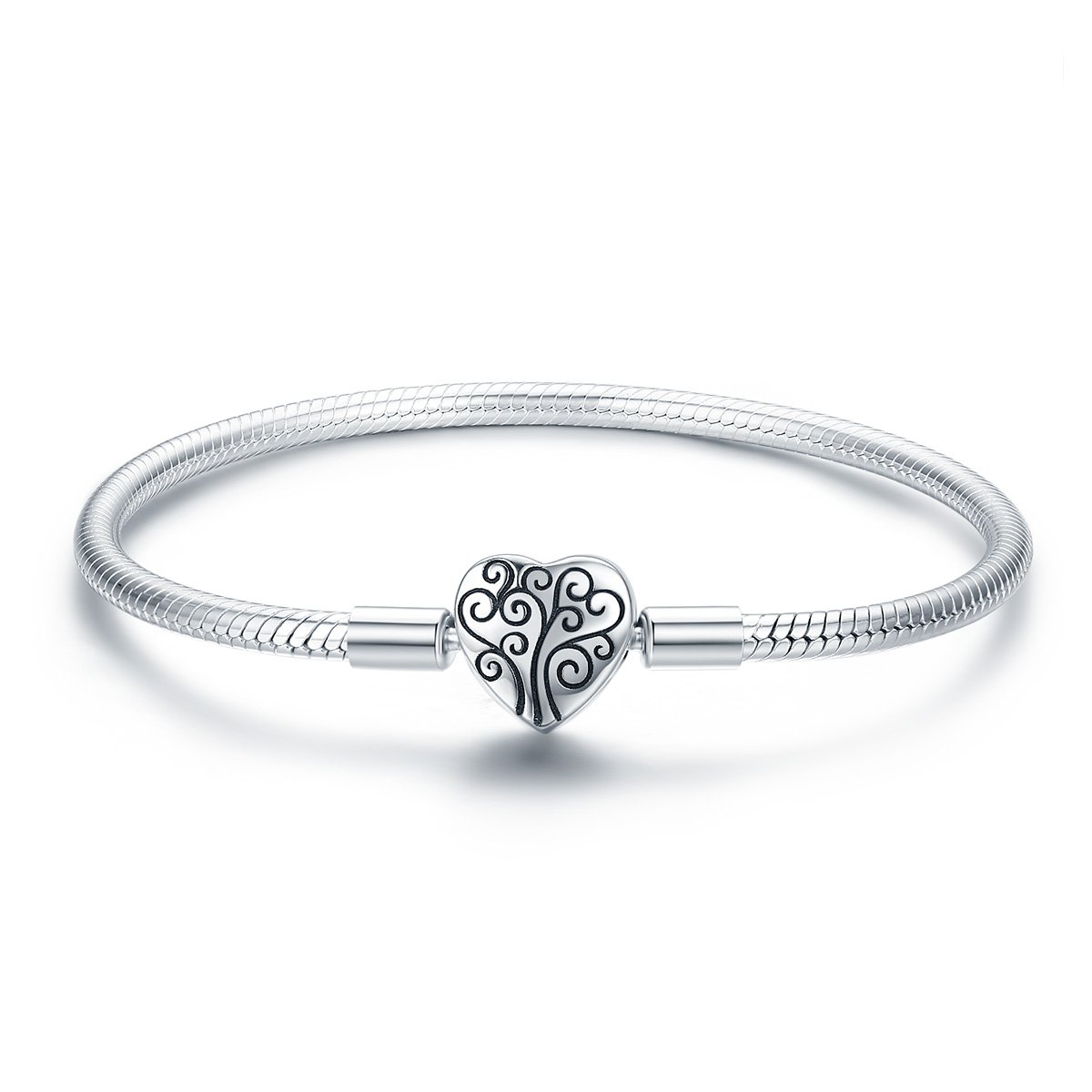 Pulsera De Cadena De Serpiente De Plata De Ley Con Árbol Bracelet