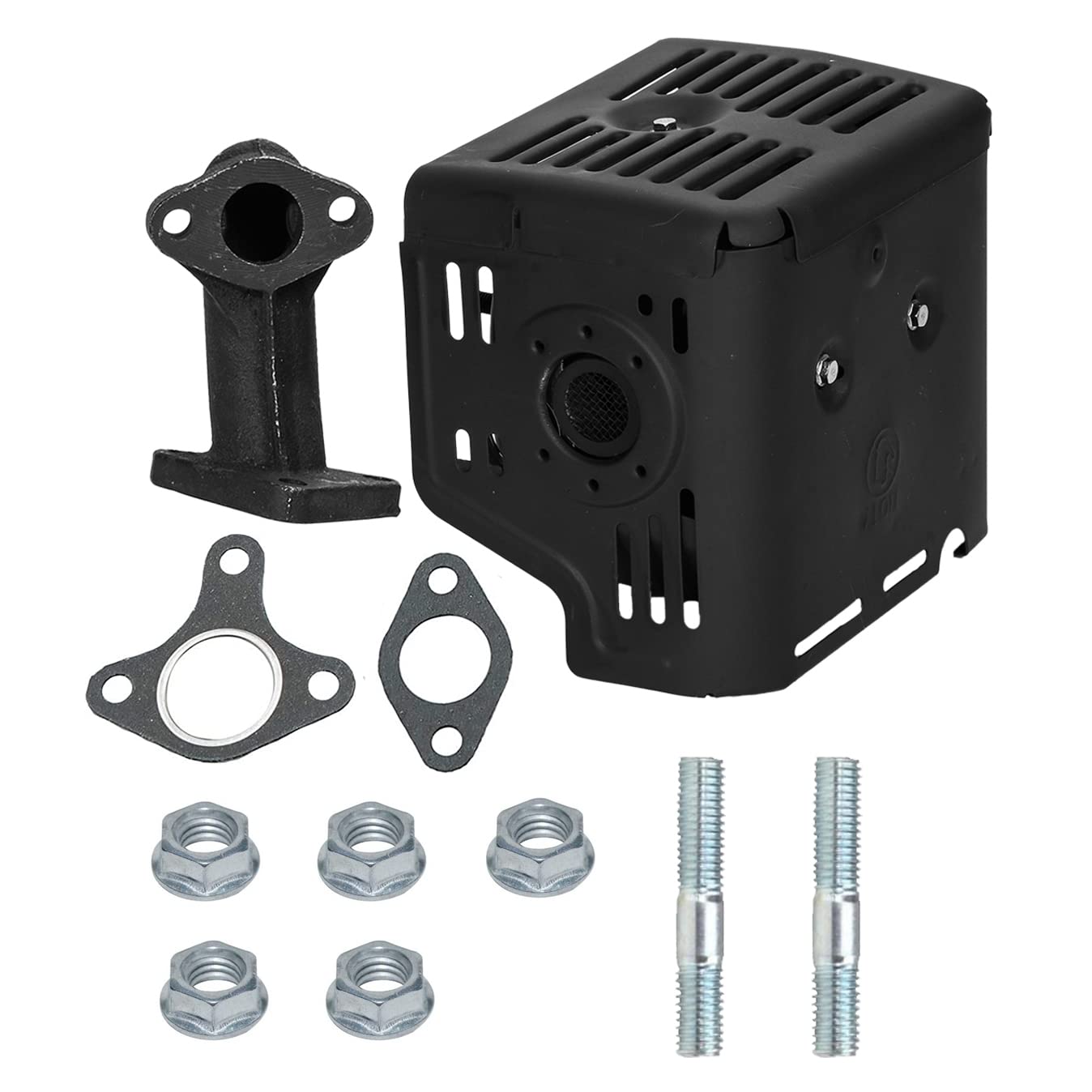Muffler Exhaust Assemblée avec tuyau d'exhaust Stud Bolt Nuts Gasket Kit compatible avec les moteurs Honda 11HP 13HP GX340 GX390