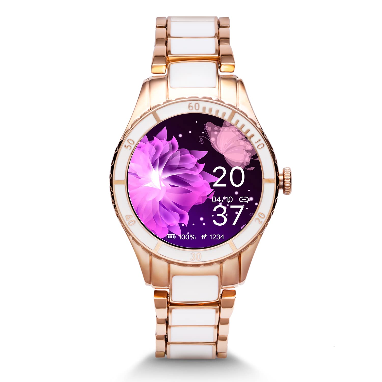 Vibez by Lifelong Cacia Women Smartwatch Bluetooth Calling 1.09" HD Display|24x7 Heart Rate & SpO2 Tracking, Sleep Monitor|IP67|8+ Sports Mode|3 Days Battery Backup(VBSWW810,White)