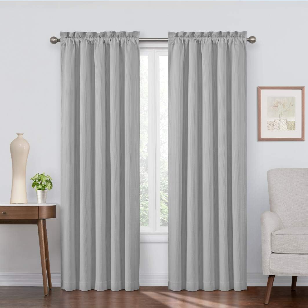 ECLIPSE Corinne Modern Blackout Thermal Rod Pocket Window Curtain for Bedroom or Living Room (1 Panel), 42" x 84", Plum