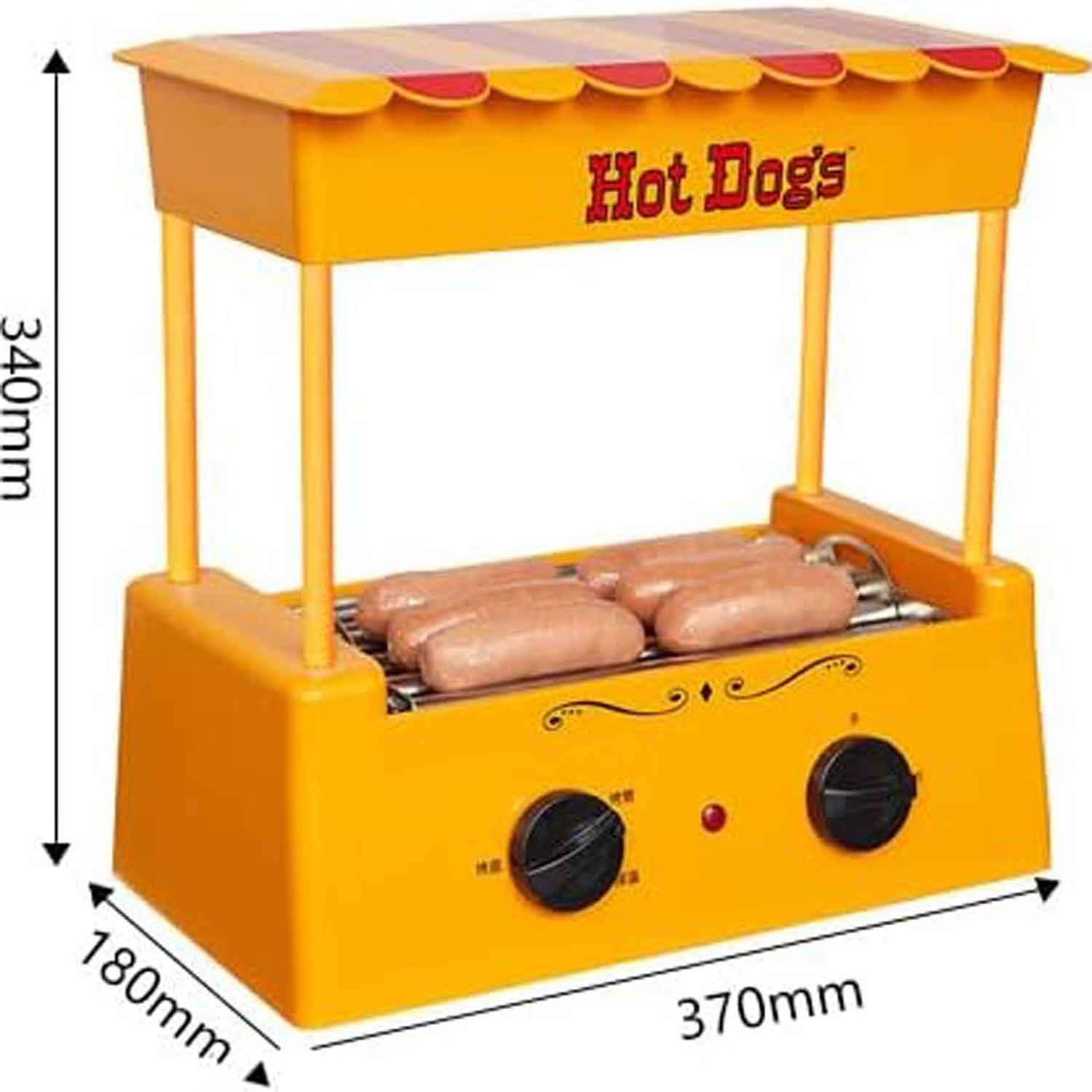 Hot Dog Machine - Máquina para perros calientes con control de temperatura de 10 engranajes con rodillo de aislamiento, capacidad para 8 perros calientes de tamaño regular, ideal para rollos de huevo