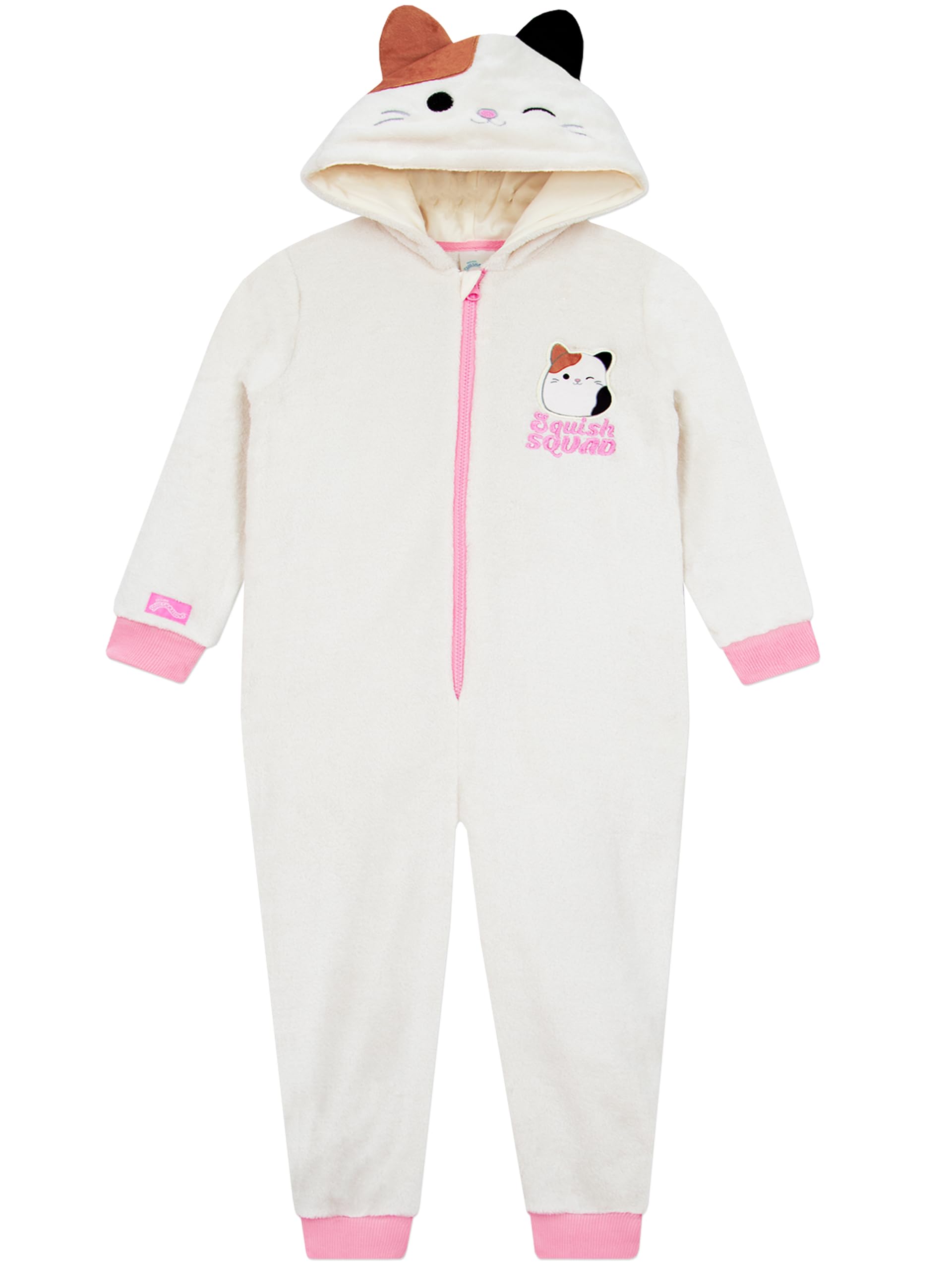 Squishmallows Cam The Cat Onesie - White Fleece Pyjama - 8-9 Years