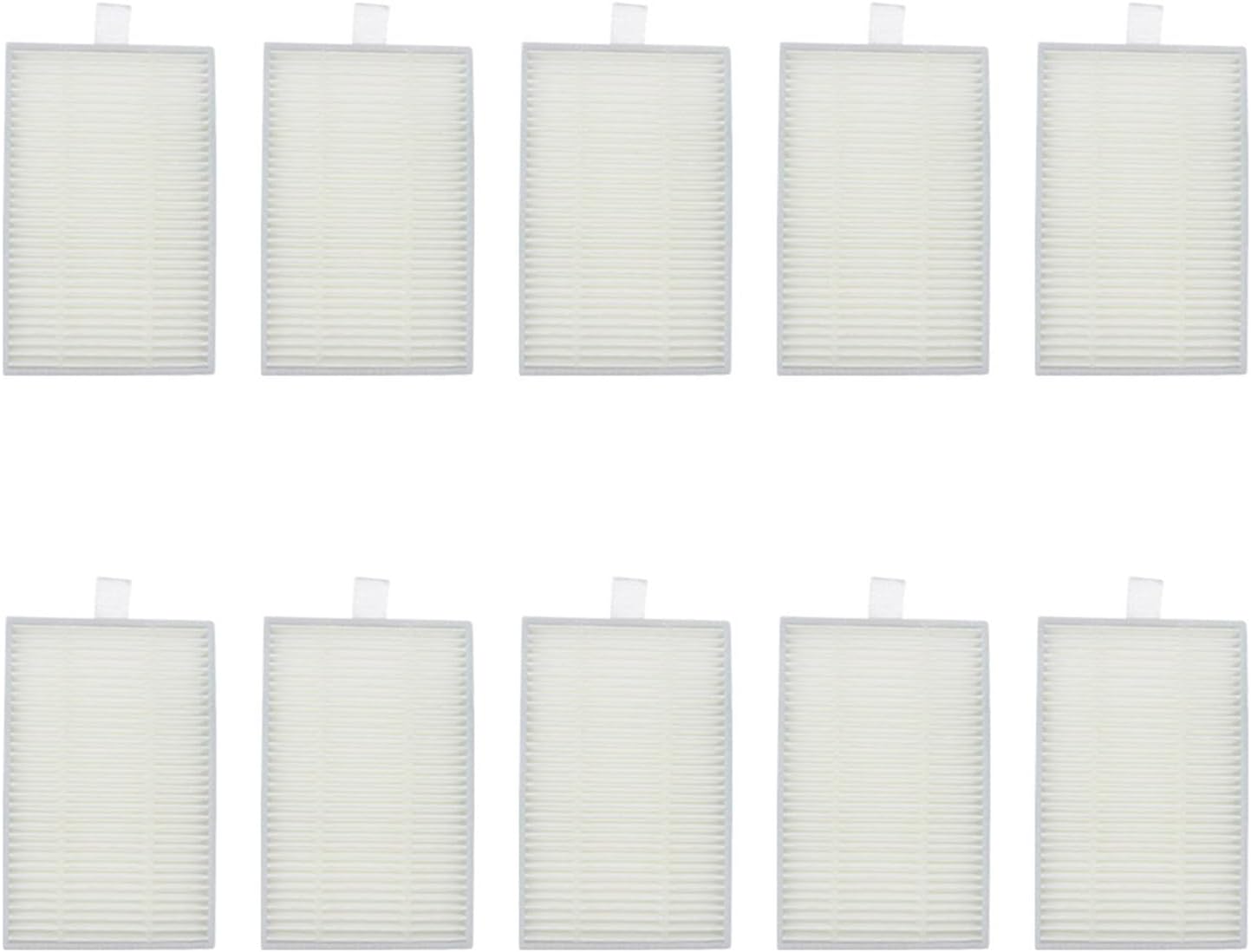 Complete set of vacuum cleaner replacement parts including main brush, HEPA filters, and side brushes.