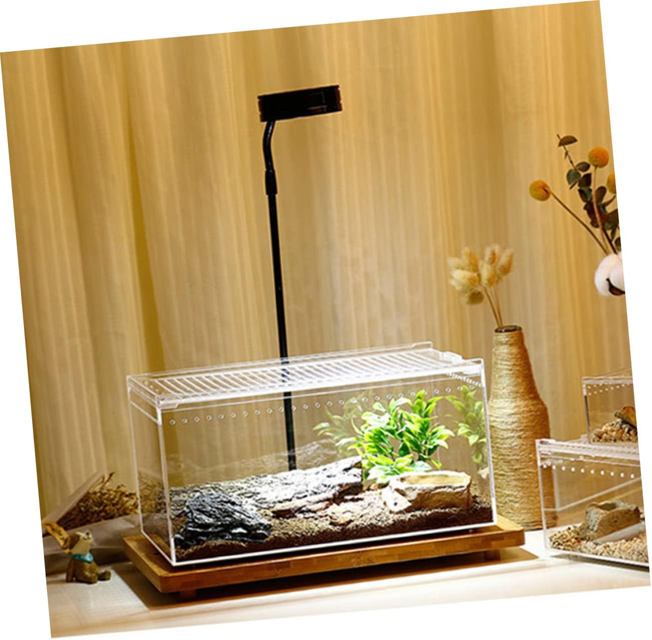 Indoor Bunny Cage Reptile Terrarium Habitat Leak Feeding Box Acrylic for Spiders Frogs