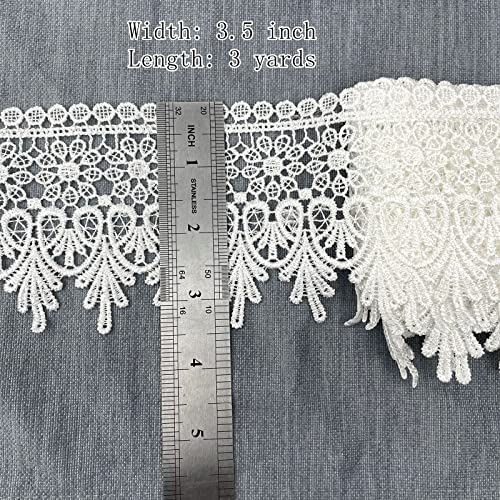 Ivory Venice Lace Trim Wide Lace Ribbon Floral Embroidered Lace Edge Trim For Sewing Crafts, Wedding Dress Embellishment, Home Decor #TOP1