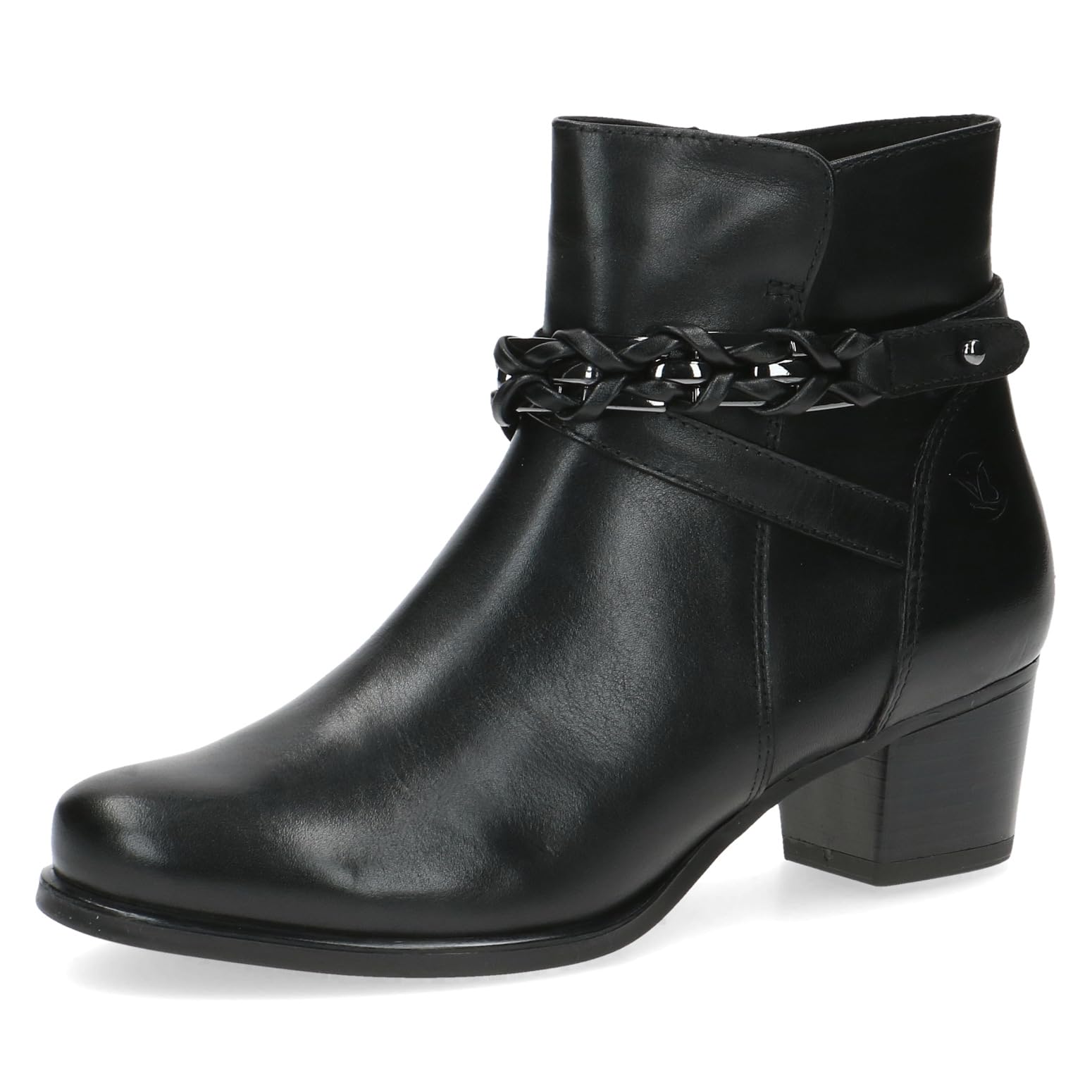 CAPRICE Women's ankle boots with heel Airmotion in leather low heel Width G, Black (Black Nappa), 4.5 UK