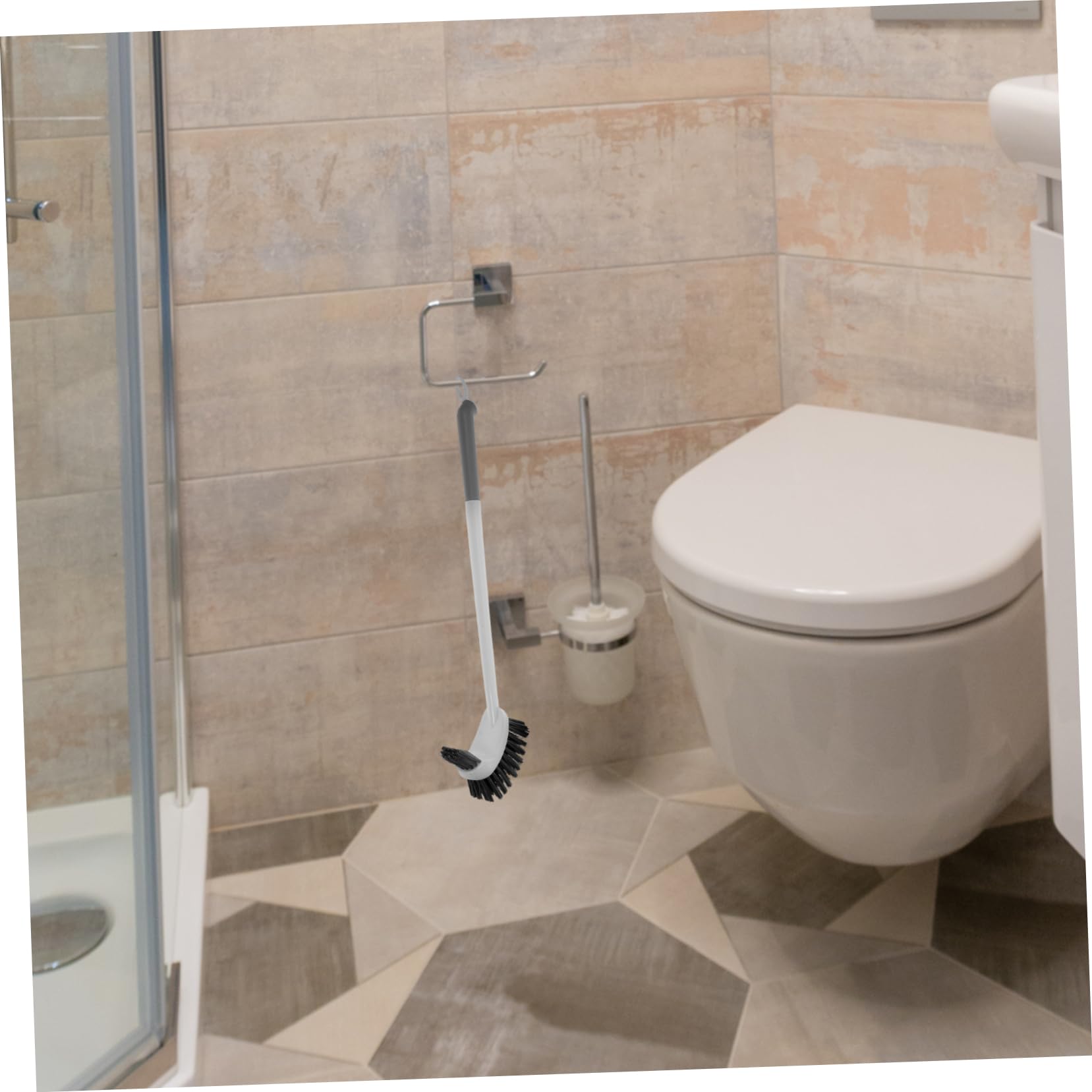 Cepillo de limpieza de cuencos, estropajo de plástico con soporte para limpiar platos sin esfuerzo, cepillo de cocina para ollas, sartenes y cuencos, herramienta de limpieza esencial