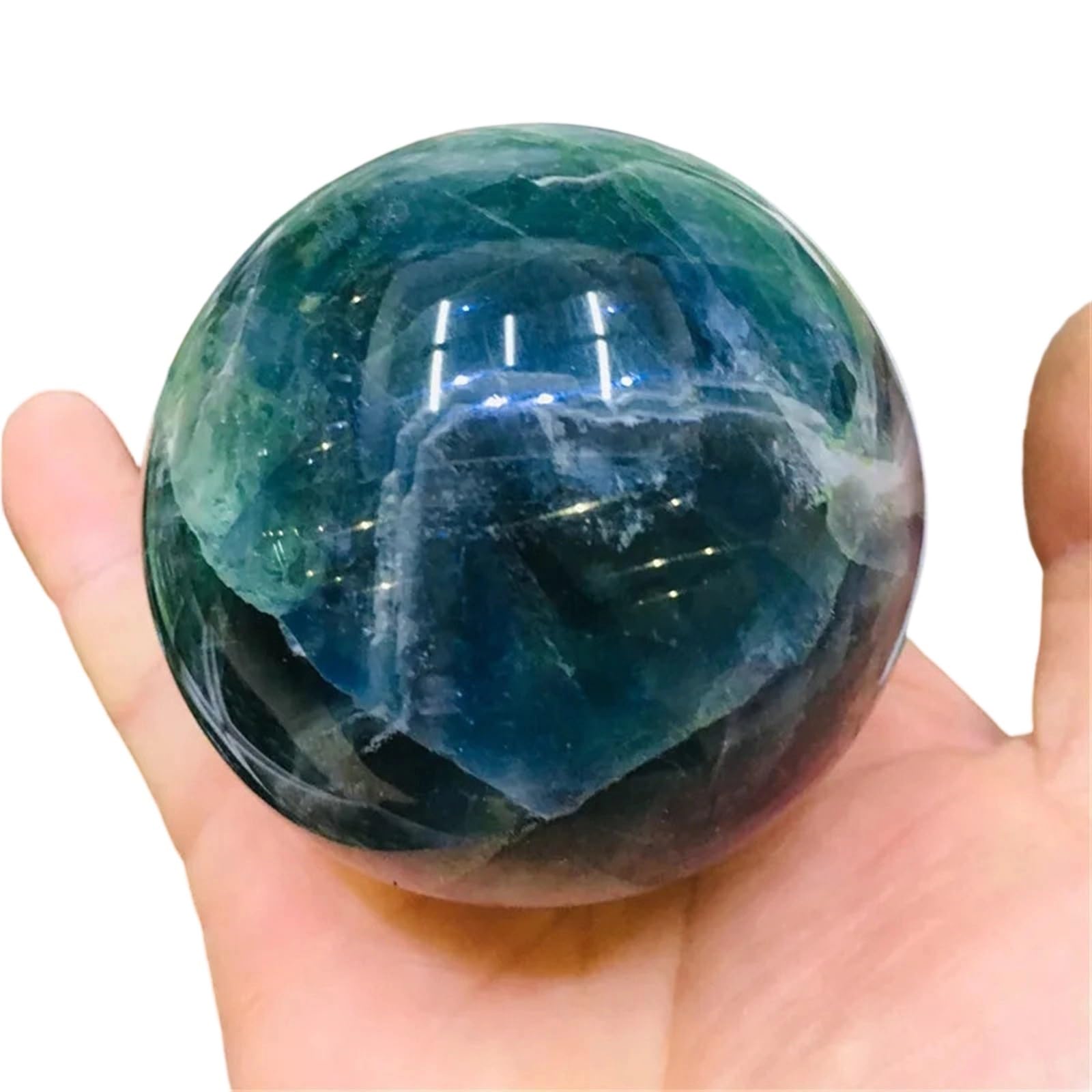 HAOYUNS Beautiful Natural Fluorite Quartz Crystal Ball Home Decoration Spiritual 1pc(5-6cm)