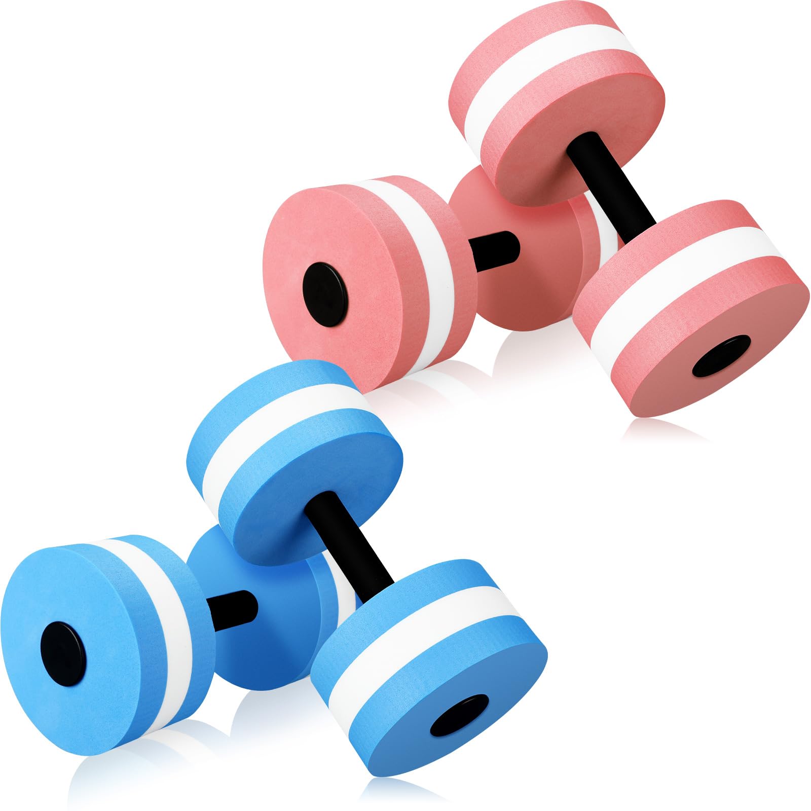 4 Pcs Water Weights Aquatic Exercise Dumbbells for Pool Water Dumbbell Set EVA Foam Pool Weights Dumbbells Resistance