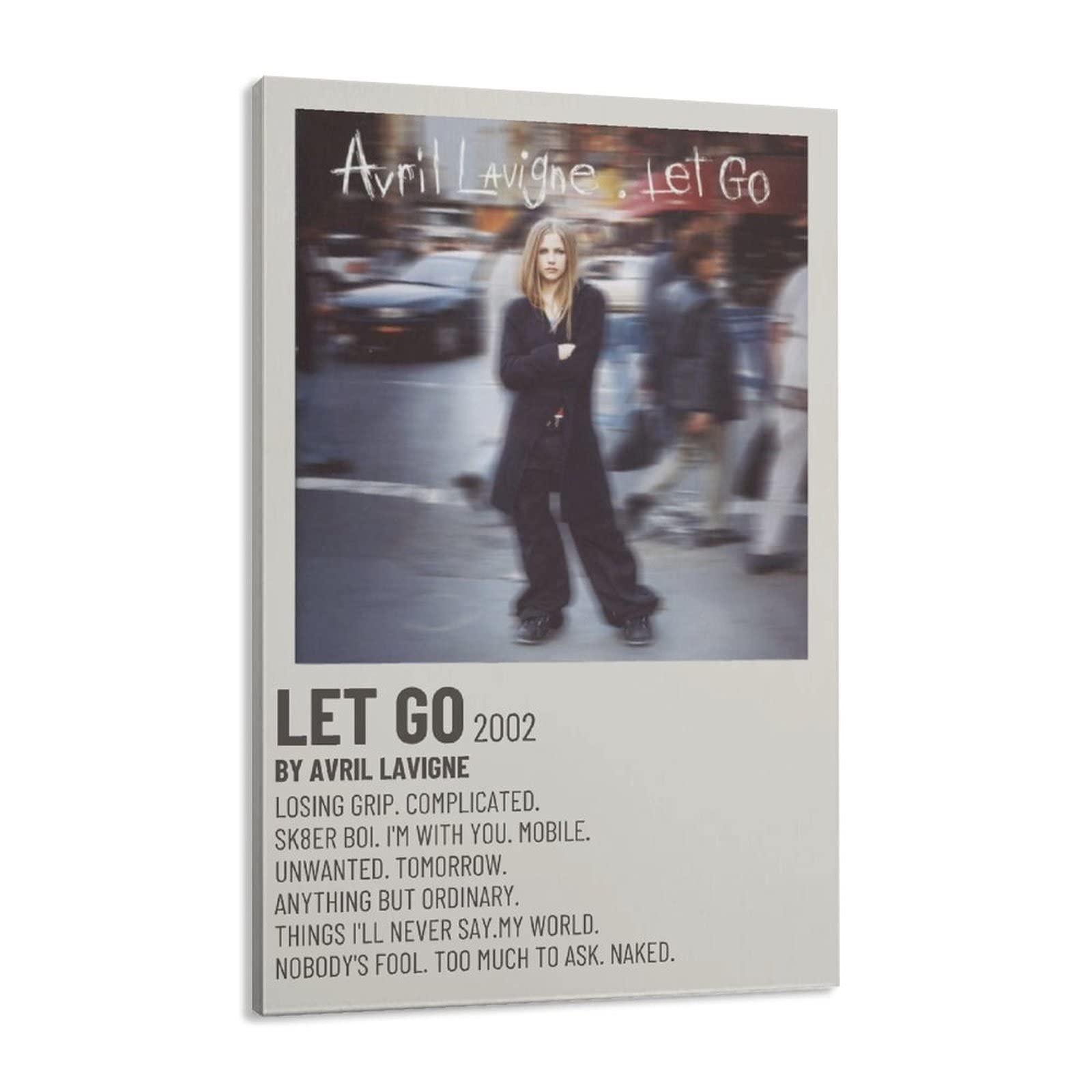 Avril Lavigne LET GO Canvas Poster Bedroom Decor Sports Landscape Office Room Decor Gift Frame-style116×24inch(40×60cm)