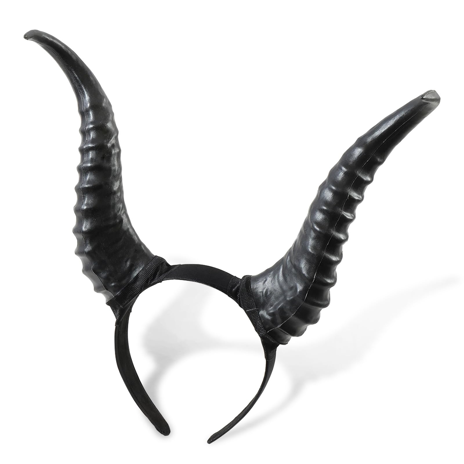 yayafunfun Devil Horns Headband Black,Antelope Sheep Horn Hoop Headband, Firm,Comfortable