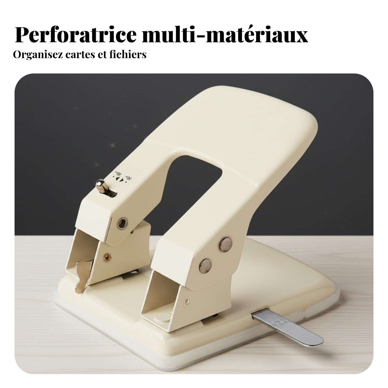 rockible Perforatore di Carta per Ufficio Multiuso Perforatrice Bucherellatrice Strumento per Documenti Meccanismo Manuale Durevole con Vassoio, 4-Fori Regolabile