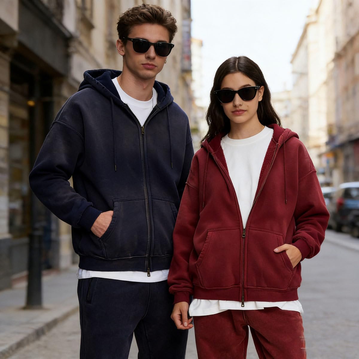 Felpa con cappuccio oversize da uomo, stile vintage, casual, in cotone, con tasca, per adolescenti, unisex