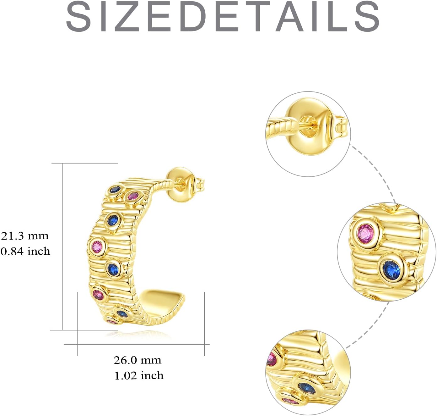 Gold Dainty Huggie Hoop Earrings 14K Gold Exquisite Dangle Drop Geometric Hypoallergenic Earrings for Women - Image 3