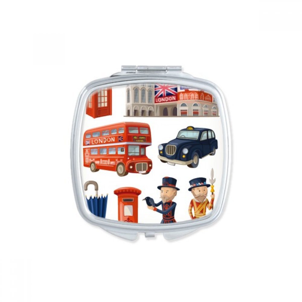 Miroir de poche maquillage compact avec motif soldat de Londres mignon