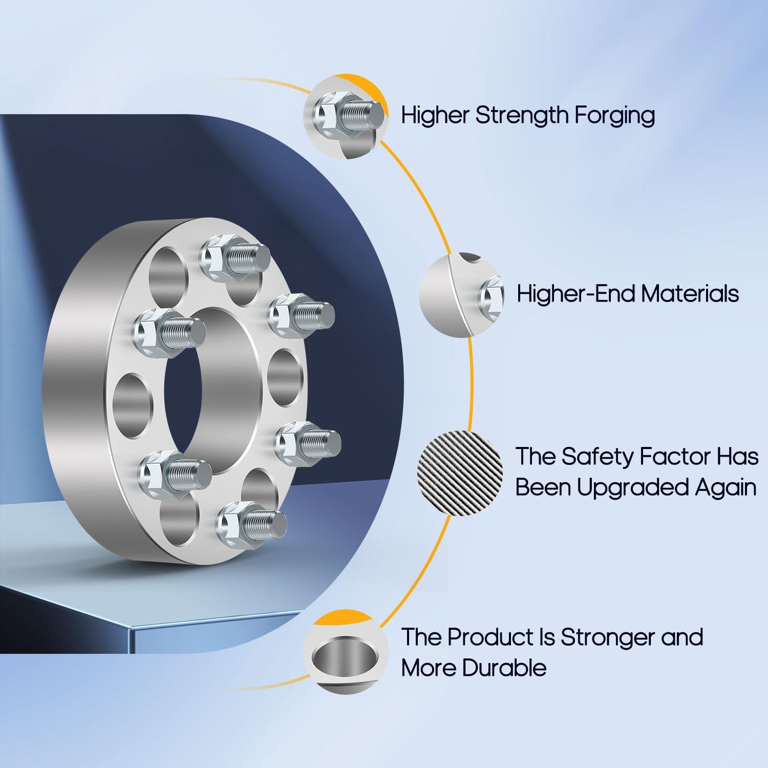 OCPTY 4PCS 6x5 to 6x5 Wheel Spacers 1.5 inch 12x1.5 Studs 78.3mm Hub Bore Forged Wheel Spacers 6 Lug fit for 9-7x for Ascender for Bravada for Envoy for Rainier for SSR