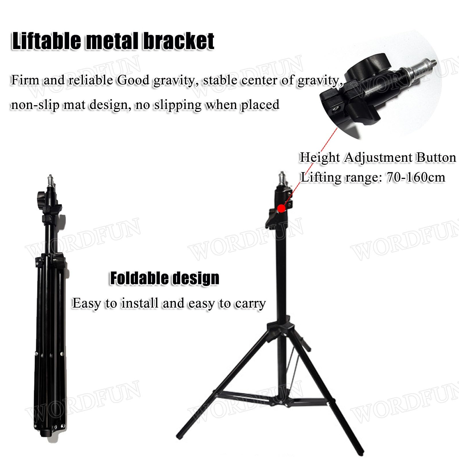 Leggio per spartiti, Leggio da Tavolo 2 in 1 a Doppio Uso, Leggio per spartiti in bambù Naturale per spartiti, Angolo Regolabile a 270°, Sollevabile 70-160 cm, Staccabile, Portatile, Stabilizzato