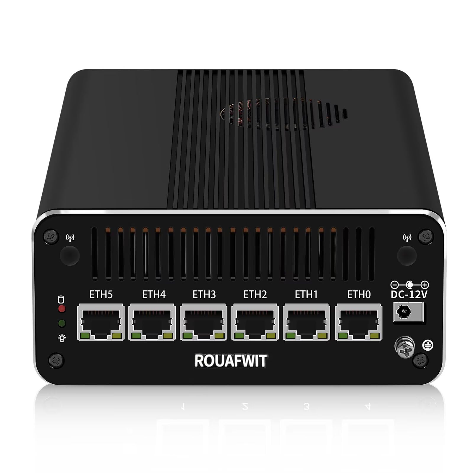 Mini PC Firewall U300, 6 Puertos LAN i226V 2,5 GbE, NVMe, 4USB, TF, Triple Pantalla 4K con HD + DP Type-C, DDR4 (sin RAM ni SSD), Compatible con Dispositivos de PfSense y OPNsense, Mini Servidor