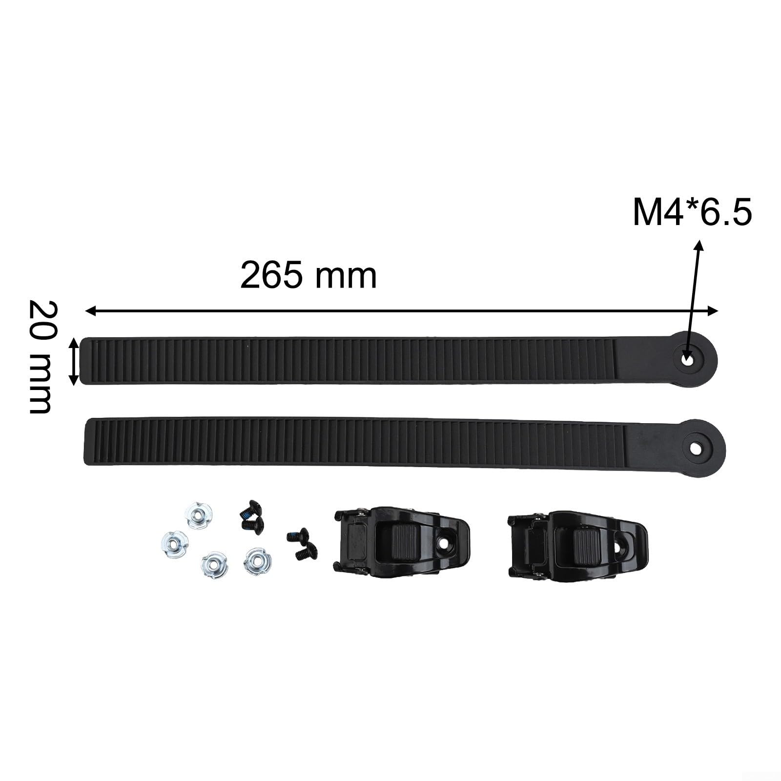 Hebillas de encuadernación para snowboard y patines 265 x 20 mm