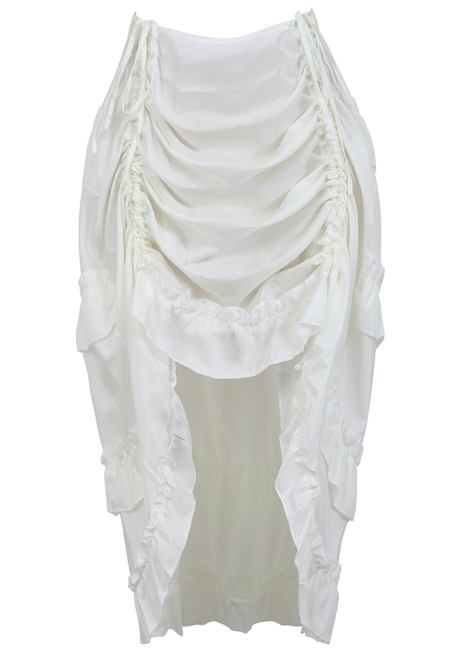 Gonna Corta dell'uniforme di Ruolo della Gonna Irregolare con Corsetto Palazzo - Bianca - S