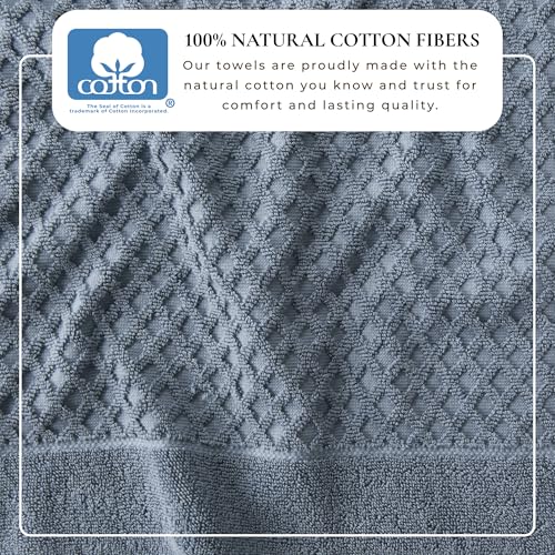 Serviettes de bain de qualité supérieure en coton bleu Grayson