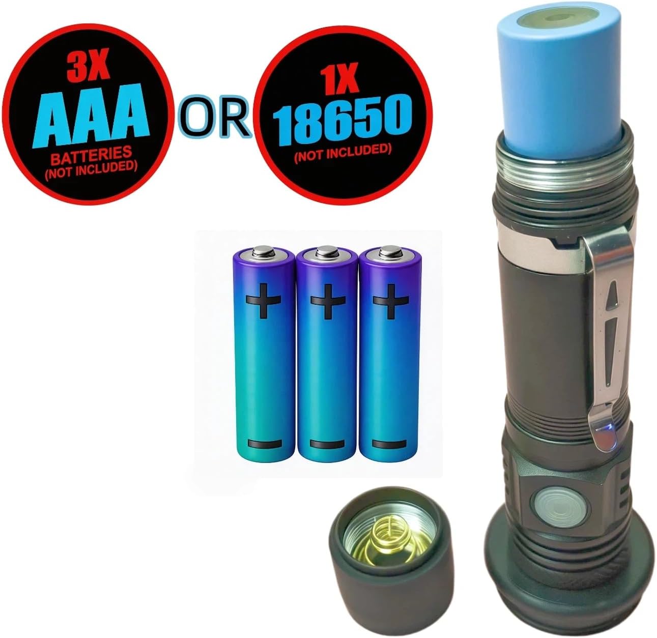 Flashlight Rechargeable 2 Pack，Shockproof & Drop-Proof Design，Supports USB-C Charging，600 lumens Brightness，Suitable for Production Inspection Lighting，Maintenance and Support Lighting Tools
