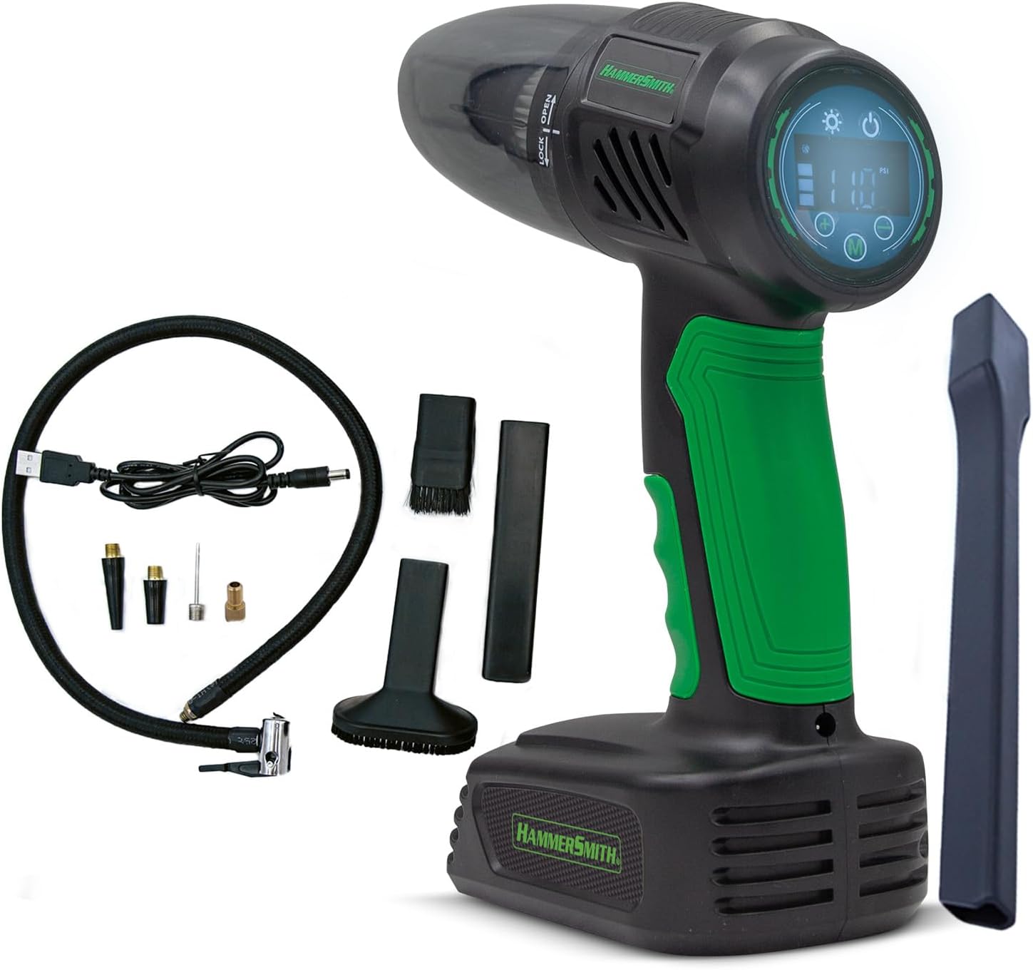 Hammersmith AirStorm unit with all accessories displayed around it.