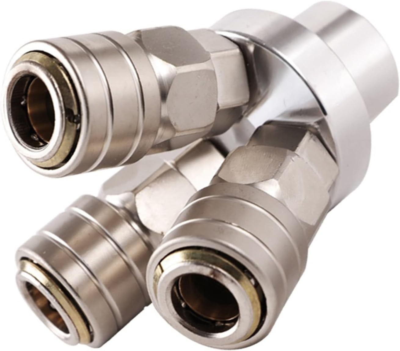 1PCS 1/4 Round Two-way Pneumatic Joint Quick-connect SMY Air Pump Compressor Fitting(ZS Three w pm)