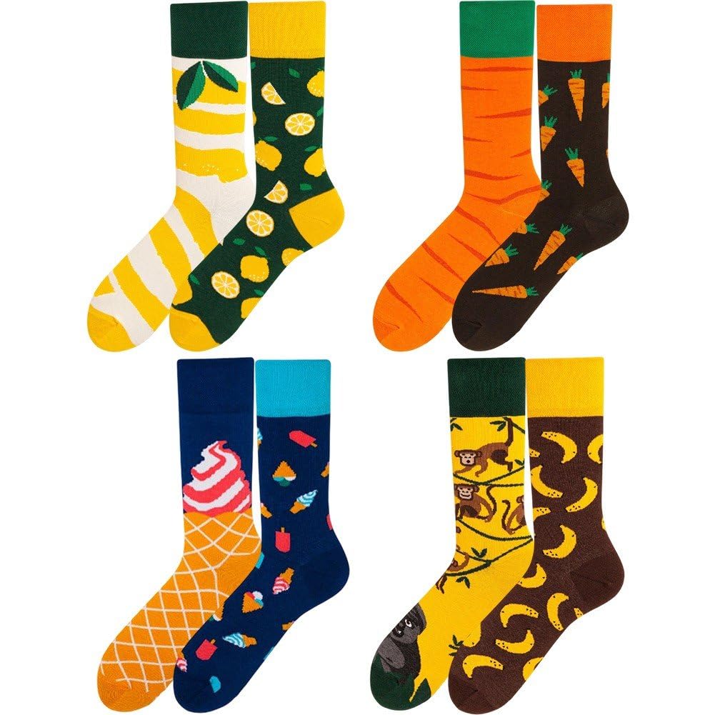 Calcetines divertidos de mujer con estampados de comida y animales