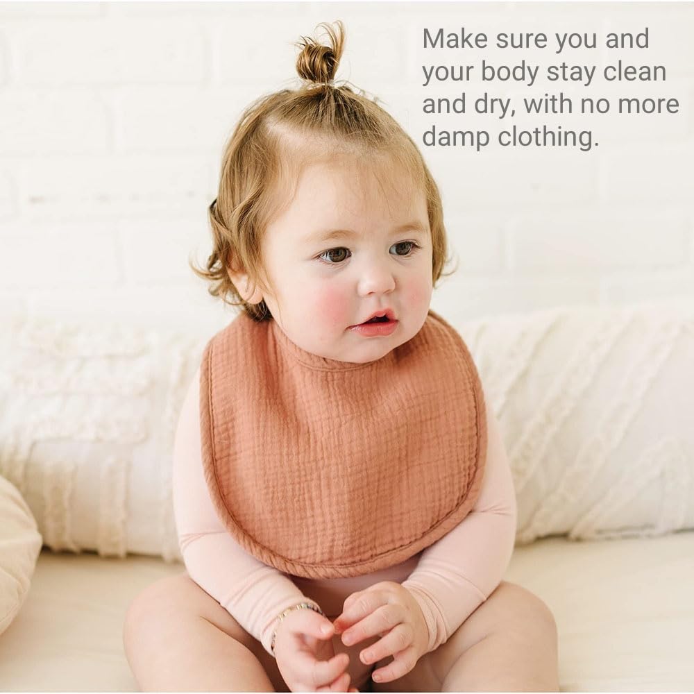 Oaygat 8 Packs Muslin Baby Bandana Dribble Bibs U-Shape Baby Bandana Drool Bibs with Adjustable Snaps Absorbent Newborn Bib Soft Feeding Teething Bib for Infant Toddler Unisex Boys Girls 0-36 Months - Image 4